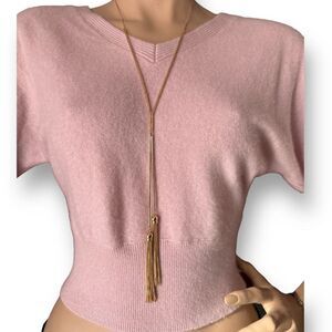 Sliding Chain With Tassels Necklace Tube Metal Slider Y Shape over Gold Plated